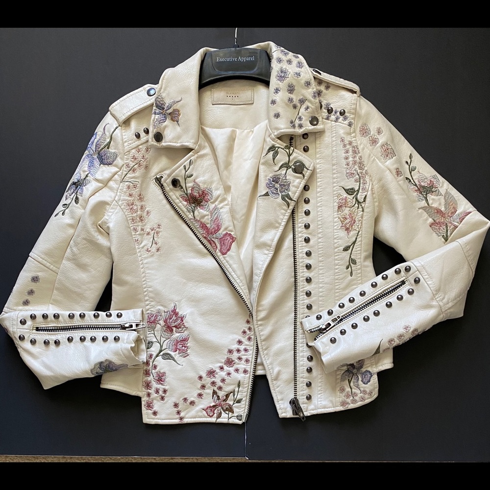 Embellished leather women’s jacket